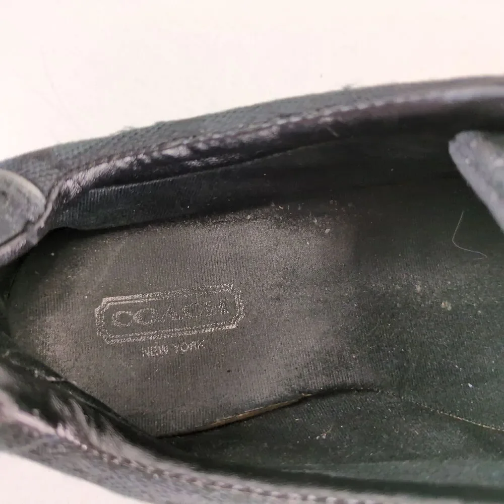 Coach Remonna Women's 8 Sneakers Driving Shoes Signature Jacquard & Black Suede - Picture 10 of 11